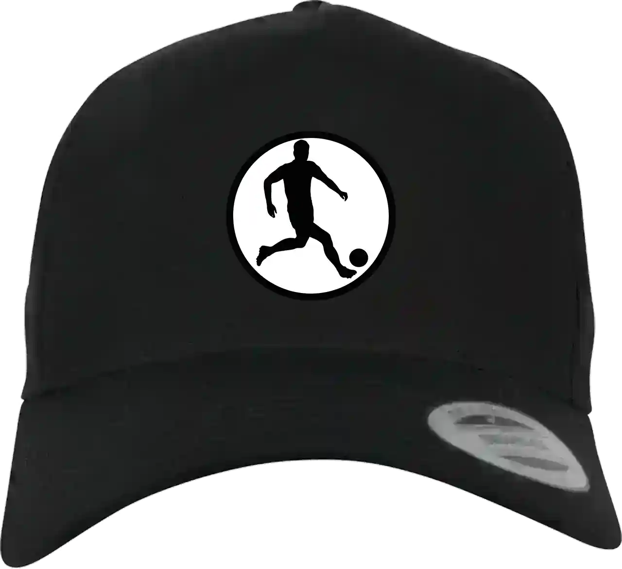 Basecap 5 Panel All Black Wappen