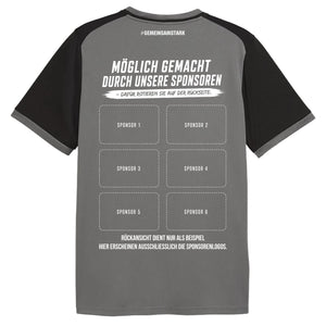 PUMA TeamLIGA26 Matchday Trikot Grau – Rückansicht (Sponsorenfläche)