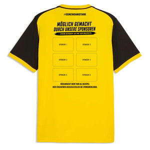 PUMA TeamLIGA26 Matchday Trikot Gelb – Rückansicht (Sponsorenfläche)