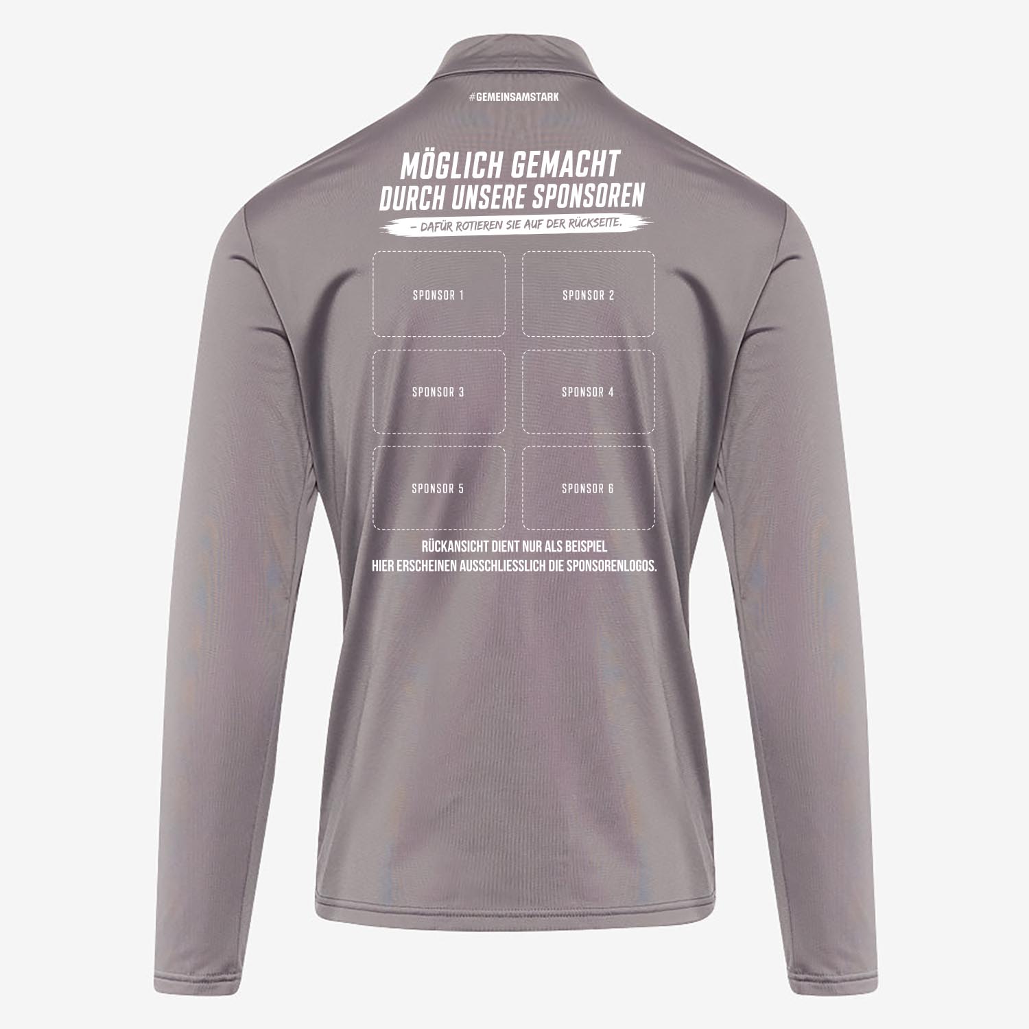 PUMA teamGOAL Training Jacket Cast Iron – Rückansicht (Sponsorenfläche)