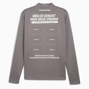 PUMA teamGOAL Training 1/4 Zip Top Cast Iron – Rückansicht (Sponsorenfläche)