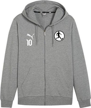 PUMA teamGOAL Casuals Hoody Jacket Grau meliert – Vorderansicht
