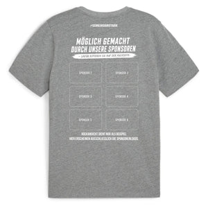 PUMA teamGOAL Casuals Tee Grau meliert – Rückansicht (Sponsorenfläche)