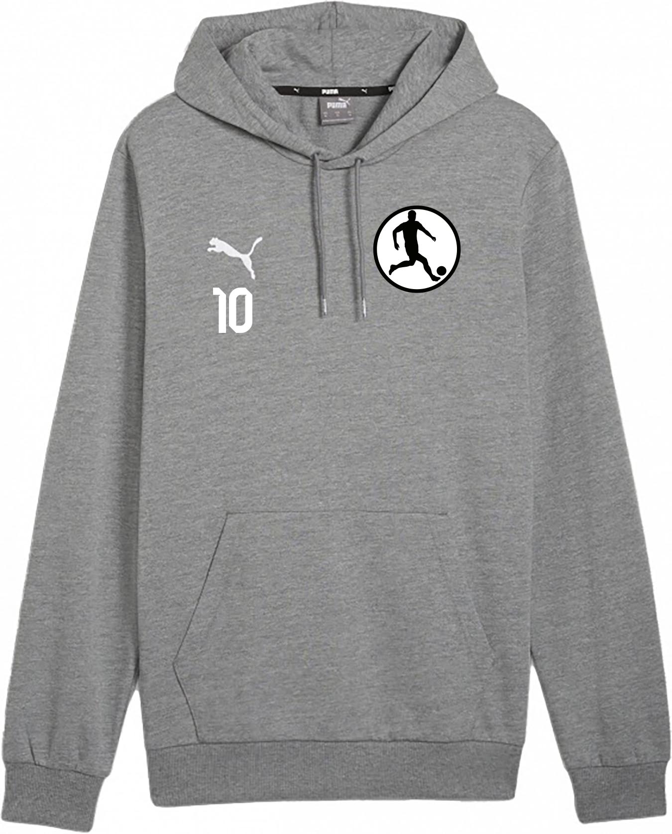 PUMA teamGOAL Casuals Hoody Grau meliert – Vorderansicht