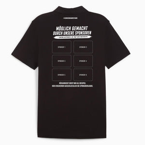 PUMA teamGOAL Casuals Polo Schwarz – Rückansicht (Sponsorenfläche)
